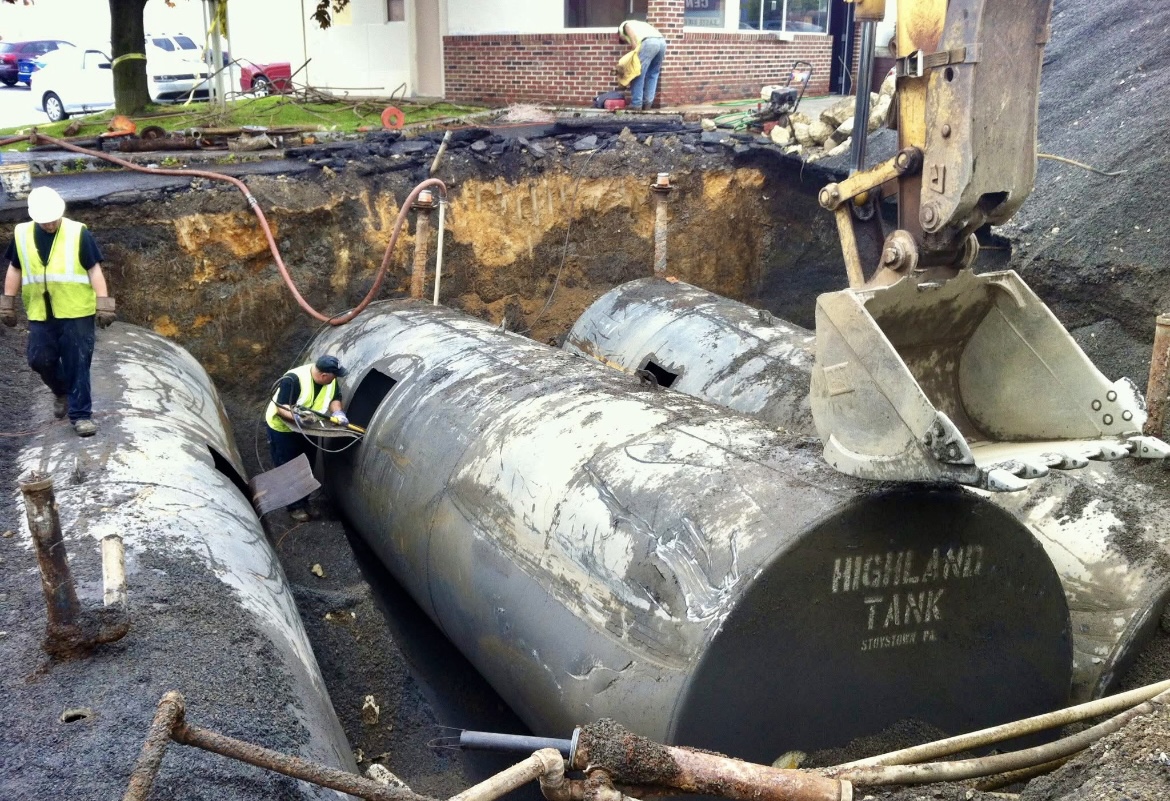 Commercial tank removal work